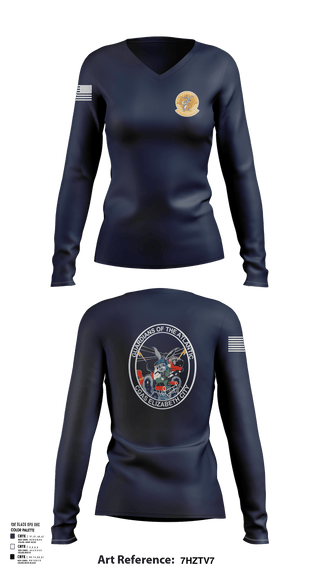 Womens Long Sleeve Vneck Shirt, Air Station Elizabeth City, , Teamtime, Team time, sublimation, custom sports apparel, team uniforms, spirit wear, spiritwear, sports uniforms, custom shirts, team store, custom team store, fundraiser sports, apparel fundraiser