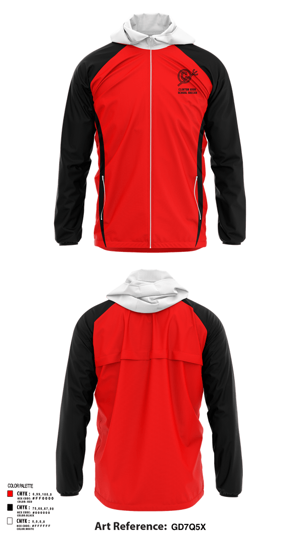 Windbreaker, Clinton High School Soccer, Men's Soccer, Teamtime, Team time, sublimation, custom sports apparel, team uniforms, spirit wear, spiritwear, sports uniforms, custom shirts, team store, custom team store, fundraiser sports, apparel fundraiser
