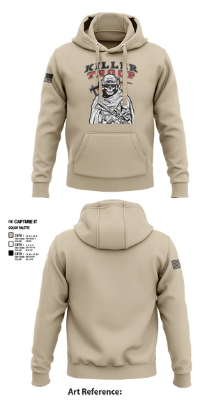 Hoodie, 3/2CR Killer Troop, Army, Teamtime, Team time, sublimation, custom sports apparel, team uniforms, spirit wear, spiritwear, sports uniforms, custom shirts, team store, custom team store, fundraiser sports, apparel fundraiser