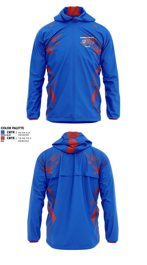 Windbreaker, Warren Central High School Cheer, Cheer, Teamtime, Team time, sublimation, custom sports apparel, team uniforms, spirit wear, spiritwear, sports uniforms, custom shirts, team store, custom team store, fundraiser sports, apparel fundraiser