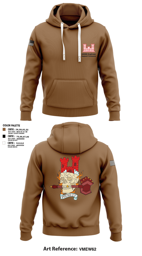 Hoodie, 642nd Engineer Support Company642ND Engineer Support Company, Army, Teamtime, Team time, sublimation, custom sports apparel, team uniforms, spirit wear, spiritwear, sports uniforms, custom shirts, team store, custom team store, fundraiser sports, apparel fundraiser