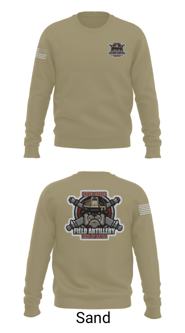 Crew Neck Sweatshirt, Bravo Battery, Army, Teamtime, Team time, sublimation, custom sports apparel, team uniforms, spirit wear, spiritwear, sports uniforms, custom shirts, team store, custom team store, fundraiser sports, apparel fundraiser