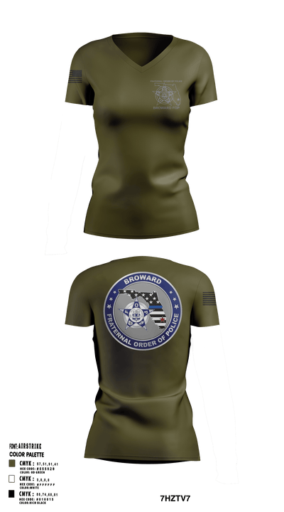 Broward Fraternal Order of Police 91005967 Women's Short Sleeve V-neck Shirt - 116