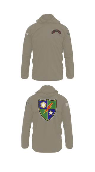 Windbreaker, 75th Ranger Regiment, Army, Teamtime, Team time, sublimation, custom sports apparel, team uniforms, spirit wear, spiritwear, sports uniforms, custom shirts, team store, custom team store, fundraiser sports, apparel fundraiser