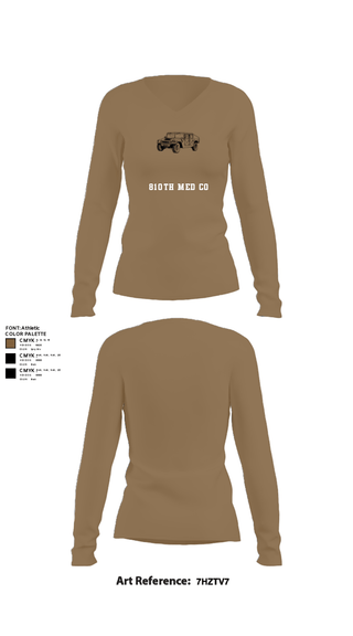 Womens Long Sleeve Vneck Shirt, 810th med co, Army, Teamtime, Team time, sublimation, custom sports apparel, team uniforms, spirit wear, spiritwear, sports uniforms, custom shirts, team store, custom team store, fundraiser sports, apparel fundraiser