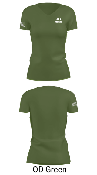 Women's Short Sleeve Vneck Shirt, 497 CSSB, Army, Teamtime, Team time, sublimation, custom sports apparel, team uniforms, spirit wear, spiritwear, sports uniforms, custom shirts, team store, custom team store, fundraiser sports, apparel fundraiser