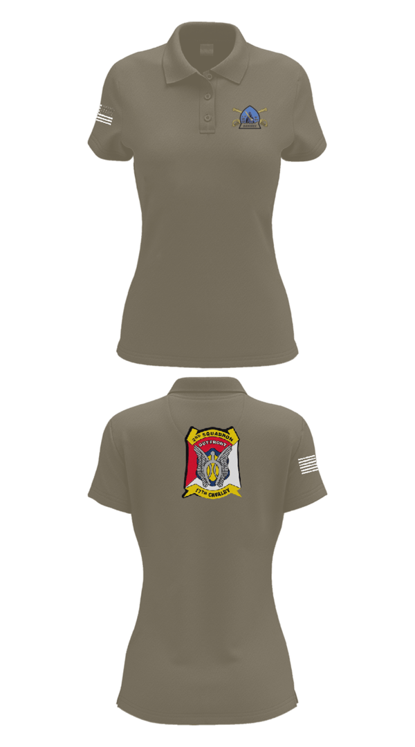 Womens Short Sleeve Performance Polo, B Troop 2-17 Cav REGT, , Teamtime, Team time, sublimation, custom sports apparel, team uniforms, spirit wear, spiritwear, sports uniforms, custom shirts, team store, custom team store, fundraiser sports, apparel fundraiser
