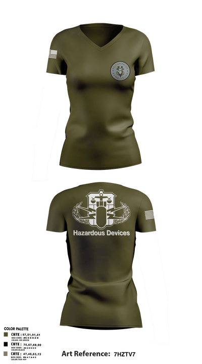 Raleigh Police Bomb Squad 92795368 Women's Short Sleeve V-neck Shirt - 4