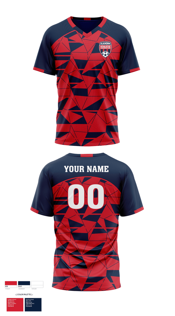 Mens Soccer Jersey, Elkhorn Athletic Association, Men's Soccer, Teamtime, Team time, sublimation, custom sports apparel, team uniforms, spirit wear, spiritwear, sports uniforms, custom shirts, team store, custom team store, fundraiser sports, apparel fundraiser