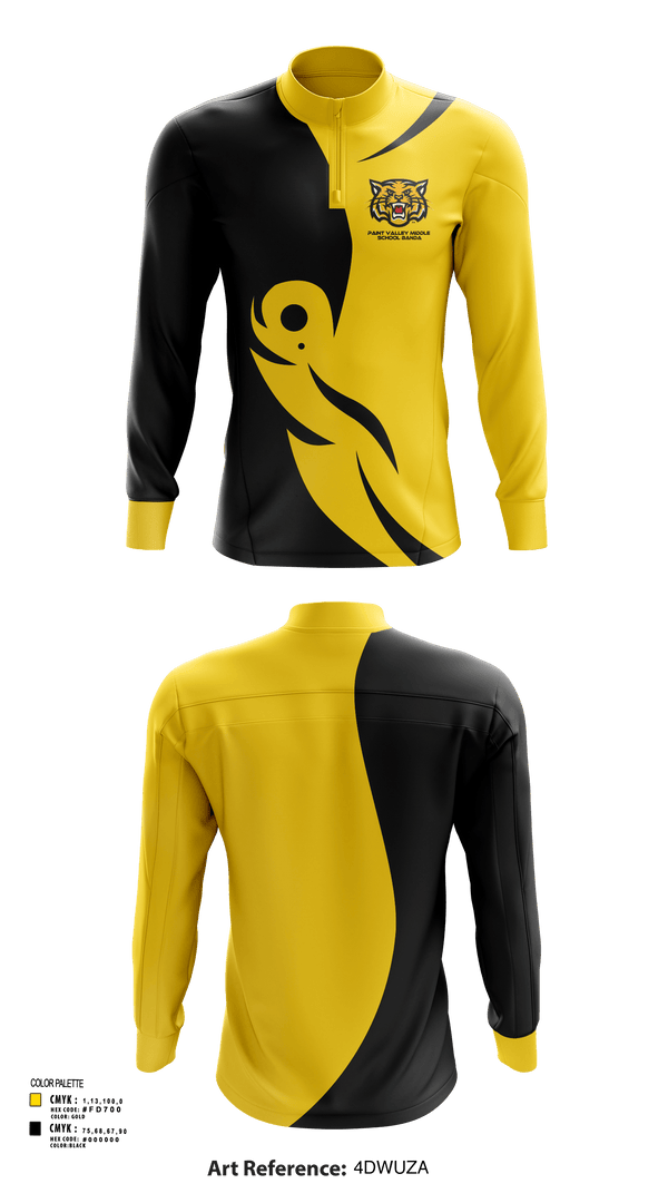 Quarter Zip Jacket, Paint Valley Middle School Band, Spirit Store, Teamtime, Team time, sublimation, custom sports apparel, team uniforms, spirit wear, spiritwear, sports uniforms, custom shirts, team store, custom team store, fundraiser sports, apparel fundraiser