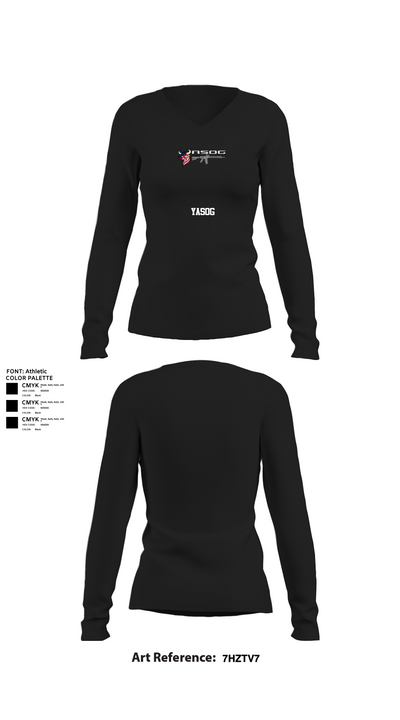 Yasog 23653280 Women's Long Sleeve V-neck Shirt - 22