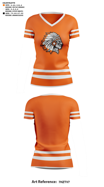 RRMS Cheer 7036468 Women's Short Sleeve V-neck Shirt - 41