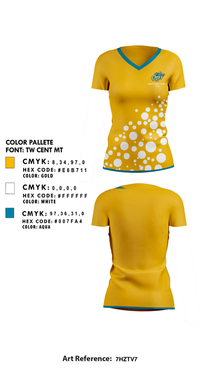 College of Mount Saint Vincent Golf 81896677 Women's Short Sleeve V-neck Shirt - 1