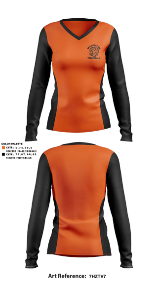 Women's Long Sleeve Vneck Shirt, Wilmington High School Volleyball, Women's Volleyball, Teamtime, Team time, sublimation, custom sports apparel, team uniforms, spirit wear, spiritwear, sports uniforms, custom shirts, team store, custom team store, fundraiser sports, apparel fundraiser