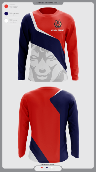 Long Sleeve Performance Shirt, Atomic gaming and, , Teamtime, Team time, sublimation, custom sports apparel, team uniforms, spirit wear, spiritwear, sports uniforms, custom shirts, team store, custom team store, fundraiser sports, apparel fundraiser