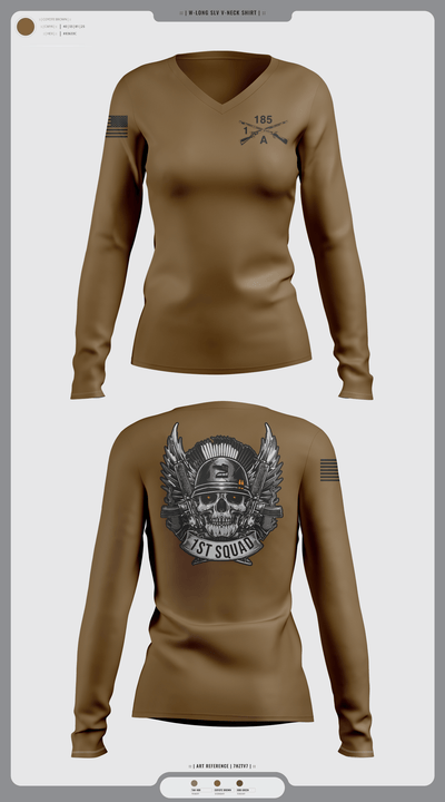ACO 1-185INF 95033449 Women's Long Sleeve V-neck Shirt - 1