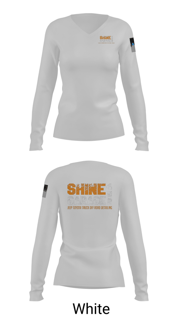 Womens Long Sleeve Vneck Shirt, Shine garage 4wd, , Teamtime, Team time, sublimation, custom sports apparel, team uniforms, spirit wear, spiritwear, sports uniforms, custom shirts, team store, custom team store, fundraiser sports, apparel fundraiser
