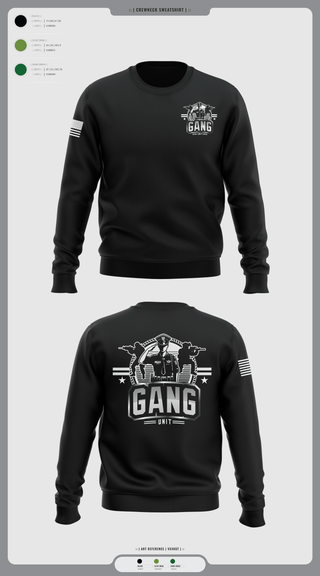Crew Neck Sweatshirt, Gang Unit, Police, Teamtime, Team time, sublimation, custom sports apparel, team uniforms, spirit wear, spiritwear, sports uniforms, custom shirts, team store, custom team store, fundraiser sports, apparel fundraiser