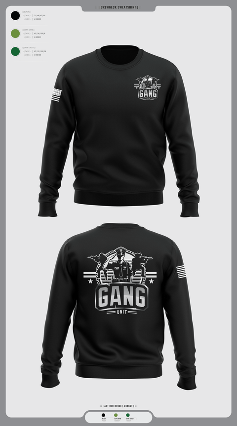 Crew Neck Sweatshirt, Gang Unit, Police, Teamtime, Team time, sublimation, custom sports apparel, team uniforms, spirit wear, spiritwear, sports uniforms, custom shirts, team store, custom team store, fundraiser sports, apparel fundraiser