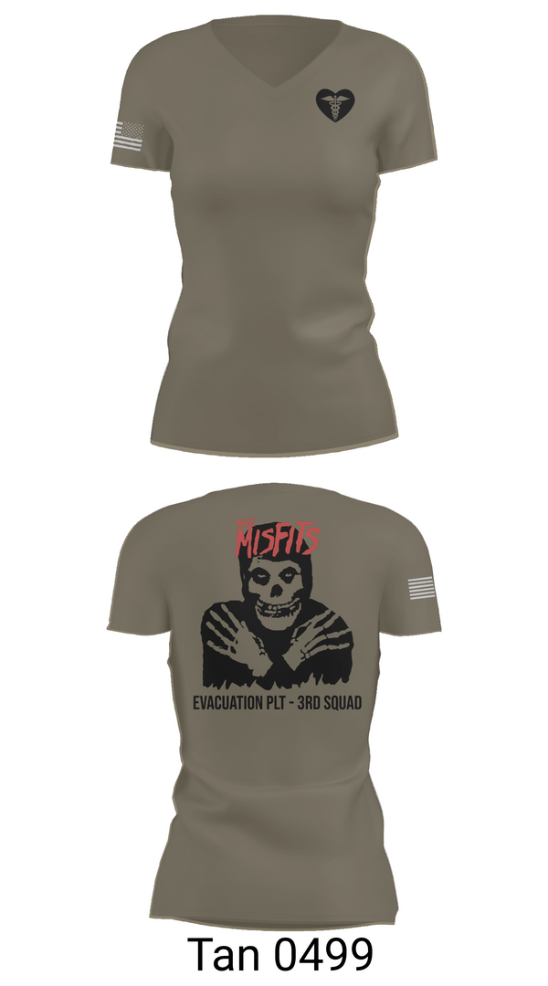 Womens Short Sleeve Vneck Shirt, 3rd squad, Army, Teamtime, Team time, sublimation, custom sports apparel, team uniforms, spirit wear, spiritwear, sports uniforms, custom shirts, team store, custom team store, fundraiser sports, apparel fundraiser