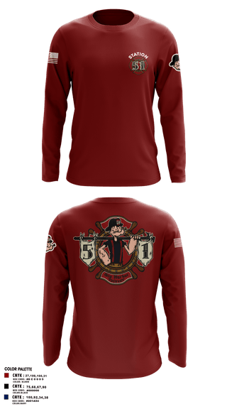 Long Sleeve Performance Polo, Station 51, Fire Department, Teamtime, Team time, sublimation, custom sports apparel, team uniforms, spirit wear, spiritwear, sports uniforms, custom shirts, team store, custom team store, fundraiser sports, apparel fundraiser