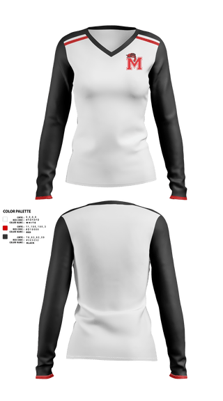 Womens Long Sleeve Vneck Shirt 1, Morrison High School Basketball, Women's Basketball, Teamtime, Team time, sublimation, custom sports apparel, team uniforms, spirit wear, spiritwear, sports uniforms, custom shirts, team store, custom team store, fundraiser sports, apparel fundraiser