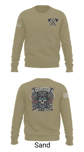 Crew Neck Sweatshirt, Baker 3-509th 3rd Plt 1st squad, Army, Teamtime, Team time, sublimation, custom sports apparel, team uniforms, spirit wear, spiritwear, sports uniforms, custom shirts, team store, custom team store, fundraiser sports, apparel fundraiser