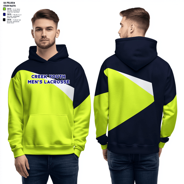 Hoodie, Creek Youth Lacrosse, Men's Lacrosse, Teamtime, Team time, sublimation, custom sports apparel, team uniforms, spirit wear, spiritwear, sports uniforms, custom shirts, team store, custom team store, fundraiser sports, apparel fundraiser