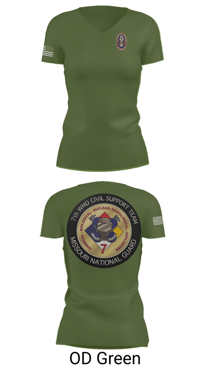 7th CST 5552337 Women's Short Sleeve V-neck Shirt - 48