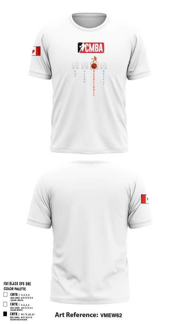 Calgary Minor Basketball Association 64914788 Short Sleeve Performance Shirt - 16