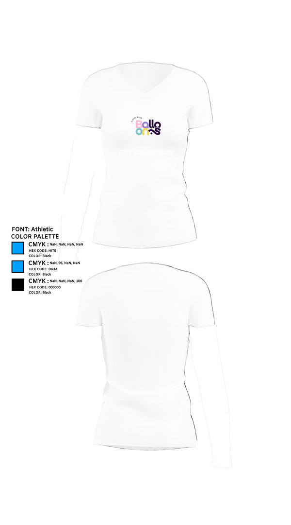 Womens Short Sleeve Vneck Shirt, Chin Bum Balloons, , Teamtime, Team time, sublimation, custom sports apparel, team uniforms, spirit wear, spiritwear, sports uniforms, custom shirts, team store, custom team store, fundraiser sports, apparel fundraiser