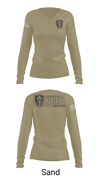 Womens Long Sleeve Vneck Shirt, CCoE NCOA Charlie Branch, , Teamtime, Team time, sublimation, custom sports apparel, team uniforms, spirit wear, spiritwear, sports uniforms, custom shirts, team store, custom team store, fundraiser sports, apparel fundraiser
