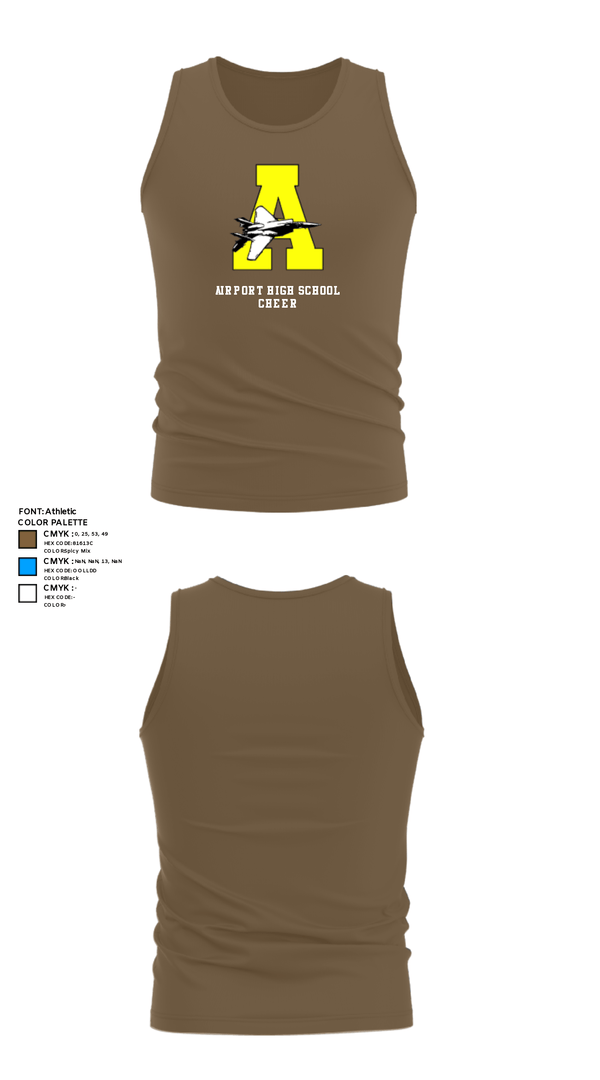 Tank Top, Airport High School Cheer, Cheer, Teamtime, Team time, sublimation, custom sports apparel, team uniforms, spirit wear, spiritwear, sports uniforms, custom shirts, team store, custom team store, fundraiser sports, apparel fundraiser