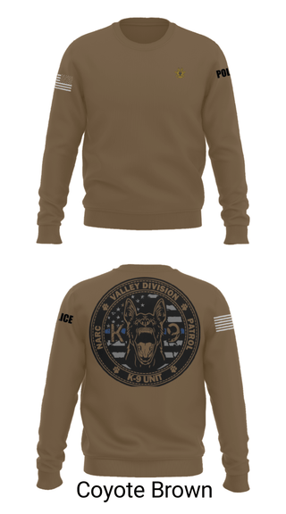 Crew Neck Sweatshirt, VALLEY K9, , Teamtime, Team time, sublimation, custom sports apparel, team uniforms, spirit wear, spiritwear, sports uniforms, custom shirts, team store, custom team store, fundraiser sports, apparel fundraiser
