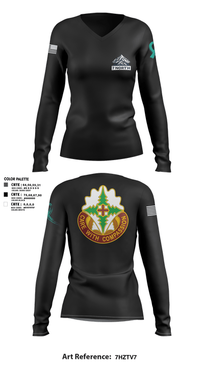 627th Hospital Center 70162219 Women's Long Sleeve V-neck Shirt - 3