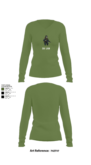 Women's Long Sleeve Vneck Shirt, 3d lsb, Marines, Teamtime, Team time, sublimation, custom sports apparel, team uniforms, spirit wear, spiritwear, sports uniforms, custom shirts, team store, custom team store, fundraiser sports, apparel fundraiser