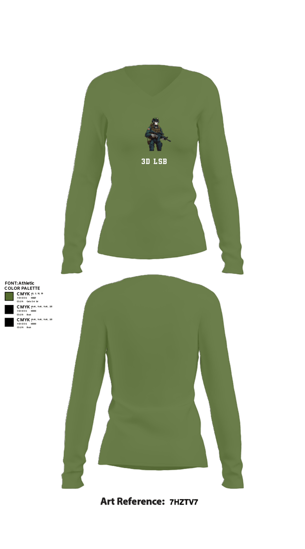 Women's Long Sleeve Vneck Shirt, 3d lsb, Marines, Teamtime, Team time, sublimation, custom sports apparel, team uniforms, spirit wear, spiritwear, sports uniforms, custom shirts, team store, custom team store, fundraiser sports, apparel fundraiser