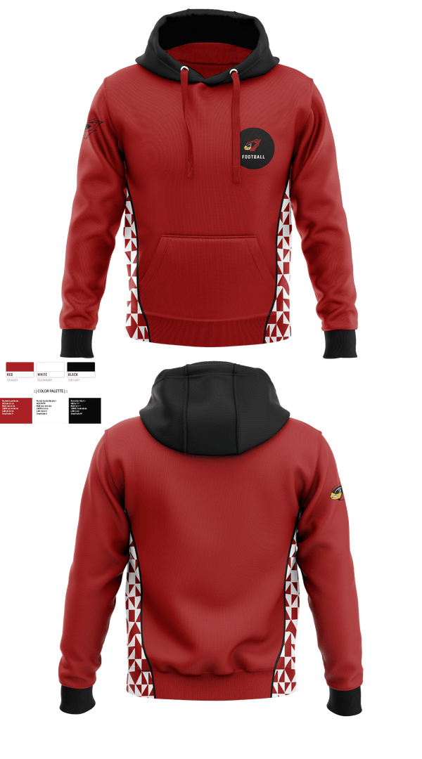 Hoodie, Del valle cardinals, Football, Teamtime, Team time, sublimation, custom sports apparel, team uniforms, spirit wear, spiritwear, sports uniforms, custom shirts, team store, custom team store, fundraiser sports, apparel fundraiser