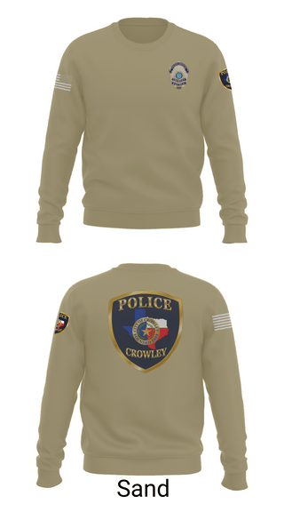 Crew Neck Sweatshirt, Crowley Police Department, , Teamtime, Team time, sublimation, custom sports apparel, team uniforms, spirit wear, spiritwear, sports uniforms, custom shirts, team store, custom team store, fundraiser sports, apparel fundraiser