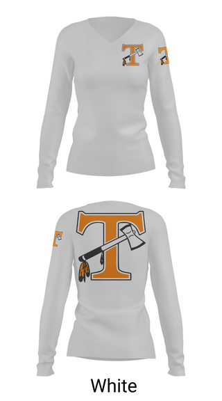 Womens Long Sleeve Vneck Shirt 1, Tecumseh indian, Wrestling, Teamtime, Team time, sublimation, custom sports apparel, team uniforms, spirit wear, spiritwear, sports uniforms, custom shirts, team store, custom team store, fundraiser sports, apparel fundraiser
