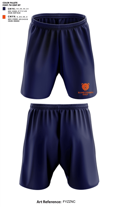 Bland County High School Golf 12644196 Athletic Shorts With Pockets - 1