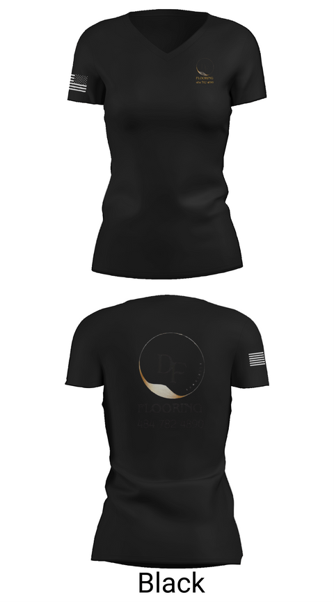 Womens Short Sleeve Vneck Shirt, DF EXQUISITE FLOORING, , Teamtime, Team time, sublimation, custom sports apparel, team uniforms, spirit wear, spiritwear, sports uniforms, custom shirts, team store, custom team store, fundraiser sports, apparel fundraiser