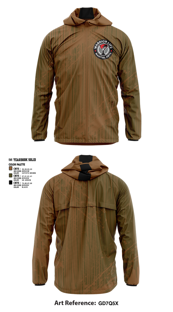 Windbreaker, Warrior Life Martial Arts, Wrestling, Teamtime, Team time, sublimation, custom sports apparel, team uniforms, spirit wear, spiritwear, sports uniforms, custom shirts, team store, custom team store, fundraiser sports, apparel fundraiser