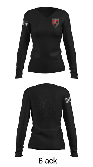 Womens Long Sleeve Vneck Shirt, Dealer Company, 1/11 ACR, Army, Teamtime, Team time, sublimation, custom sports apparel, team uniforms, spirit wear, spiritwear, sports uniforms, custom shirts, team store, custom team store, fundraiser sports, apparel fundraiser