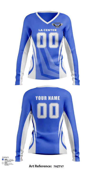 La Center Middle School Volleyball 28630738 Women's Long Sleeve V-neck Shirt - 119