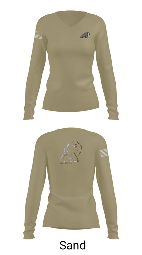Womens Long Sleeve Vneck Shirt, USACA-R, Army, Teamtime, Team time, sublimation, custom sports apparel, team uniforms, spirit wear, spiritwear, sports uniforms, custom shirts, team store, custom team store, fundraiser sports, apparel fundraiser