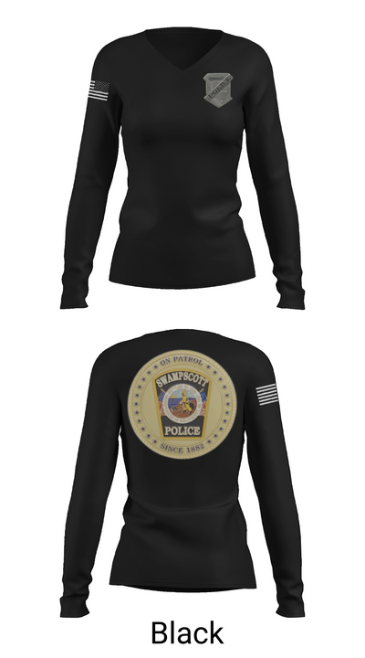 Swampscott Police 55581807 Women's Long Sleeve V-neck Shirt - 35