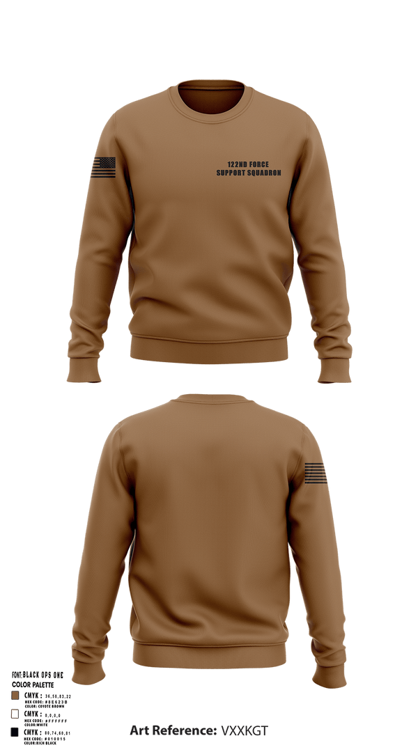 Crew Neck Sweatshirt, 122nd Force Support Squadron, Air Force, Teamtime, Team time, sublimation, custom sports apparel, team uniforms, spirit wear, spiritwear, sports uniforms, custom shirts, team store, custom team store, fundraiser sports, apparel fundraiser