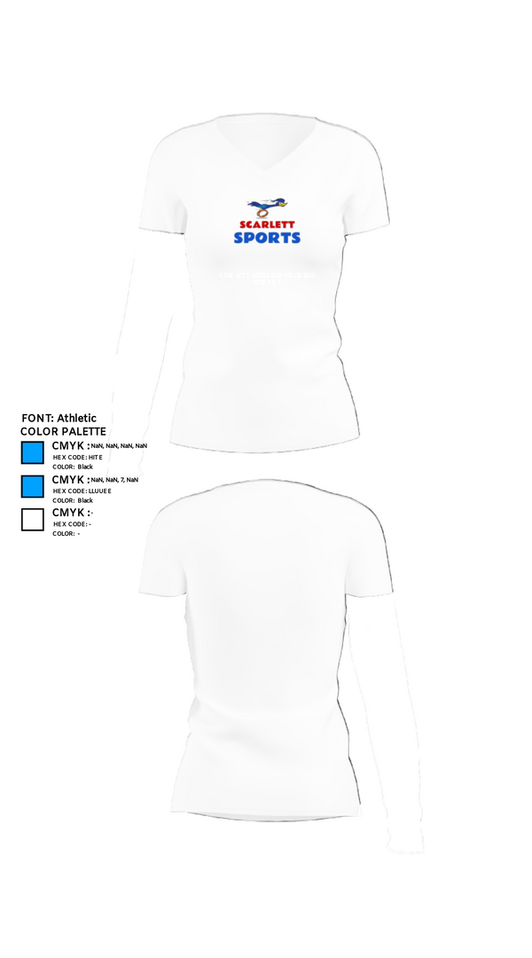 Womens Short Sleeve Vneck Shirt, Scarlett Middle School Cross Country, Cross Country, Teamtime, Team time, sublimation, custom sports apparel, team uniforms, spirit wear, spiritwear, sports uniforms, custom shirts, team store, custom team store, fundraiser sports, apparel fundraiser