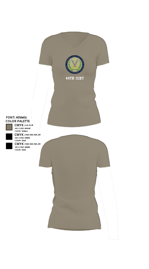 Women's Short Sleeve Vneck Shirt, 44th ICBT, National Guard, Teamtime, Team time, sublimation, custom sports apparel, team uniforms, spirit wear, spiritwear, sports uniforms, custom shirts, team store, custom team store, fundraiser sports, apparel fundraiser